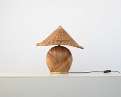 Deka Pencil Reed Rattan Table Lamp