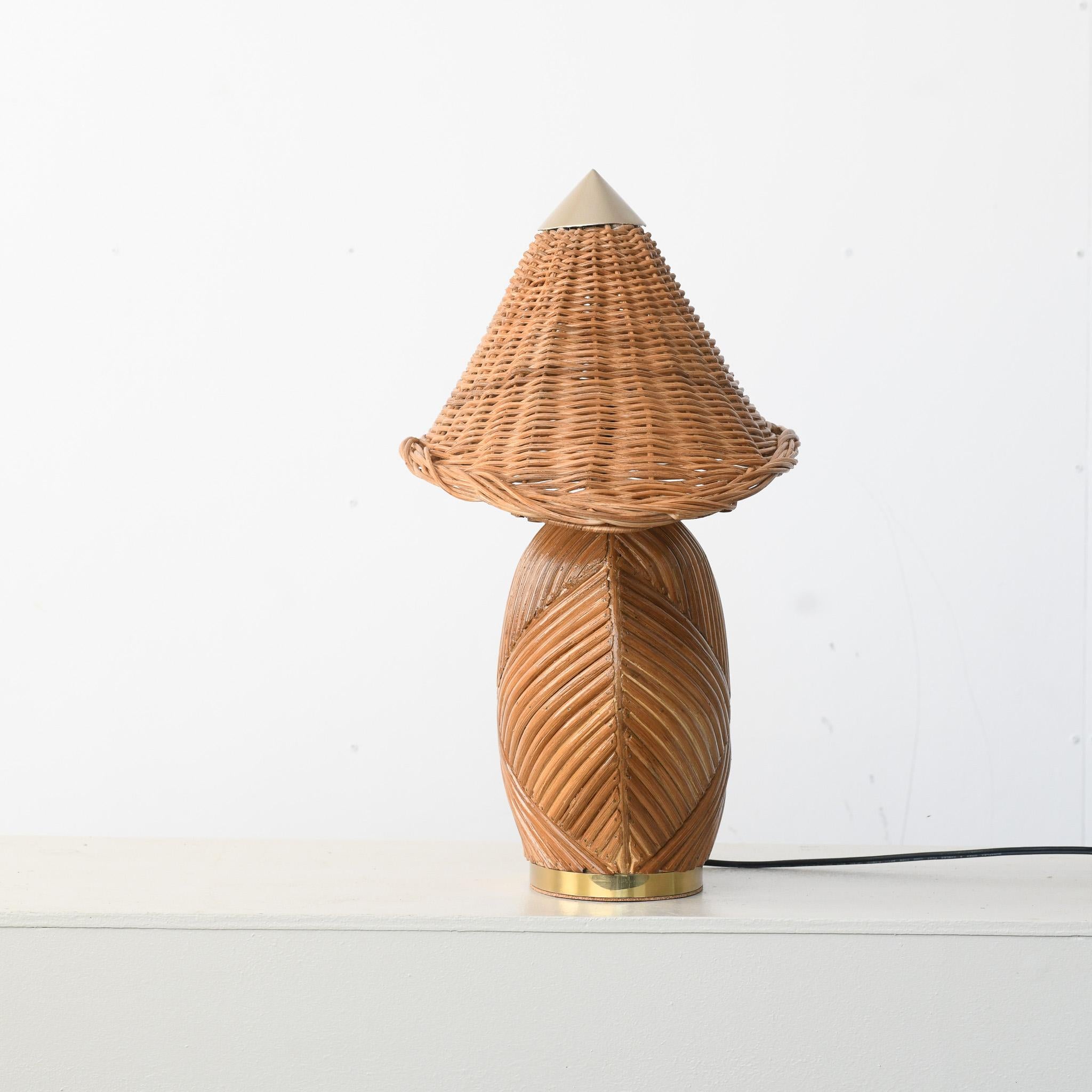 Deka Pencil Reed Rattan Table Lamp For Sale 1