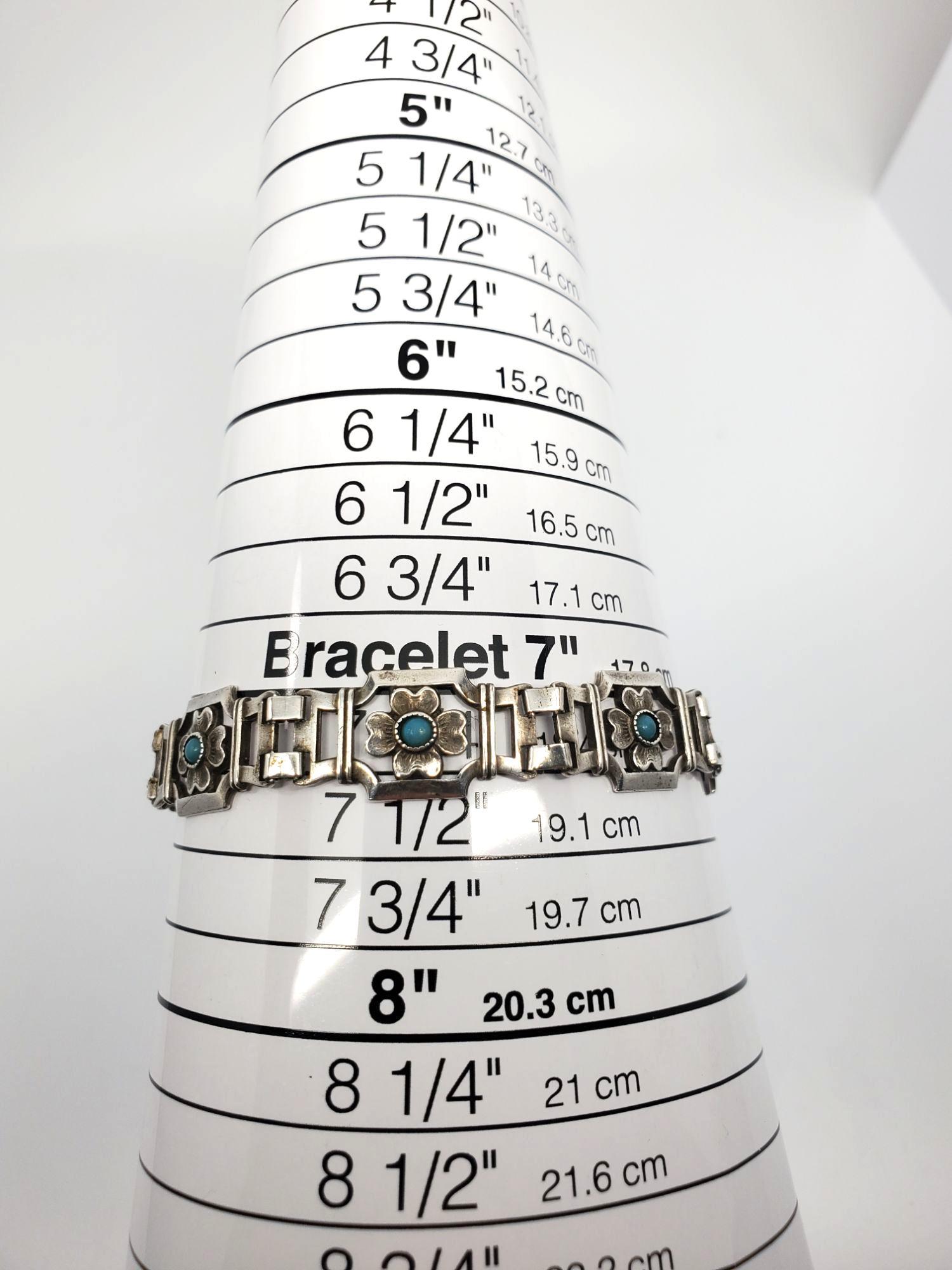 Bracciale in argento sterling con turchese Deknatel #21202 in vendita 6