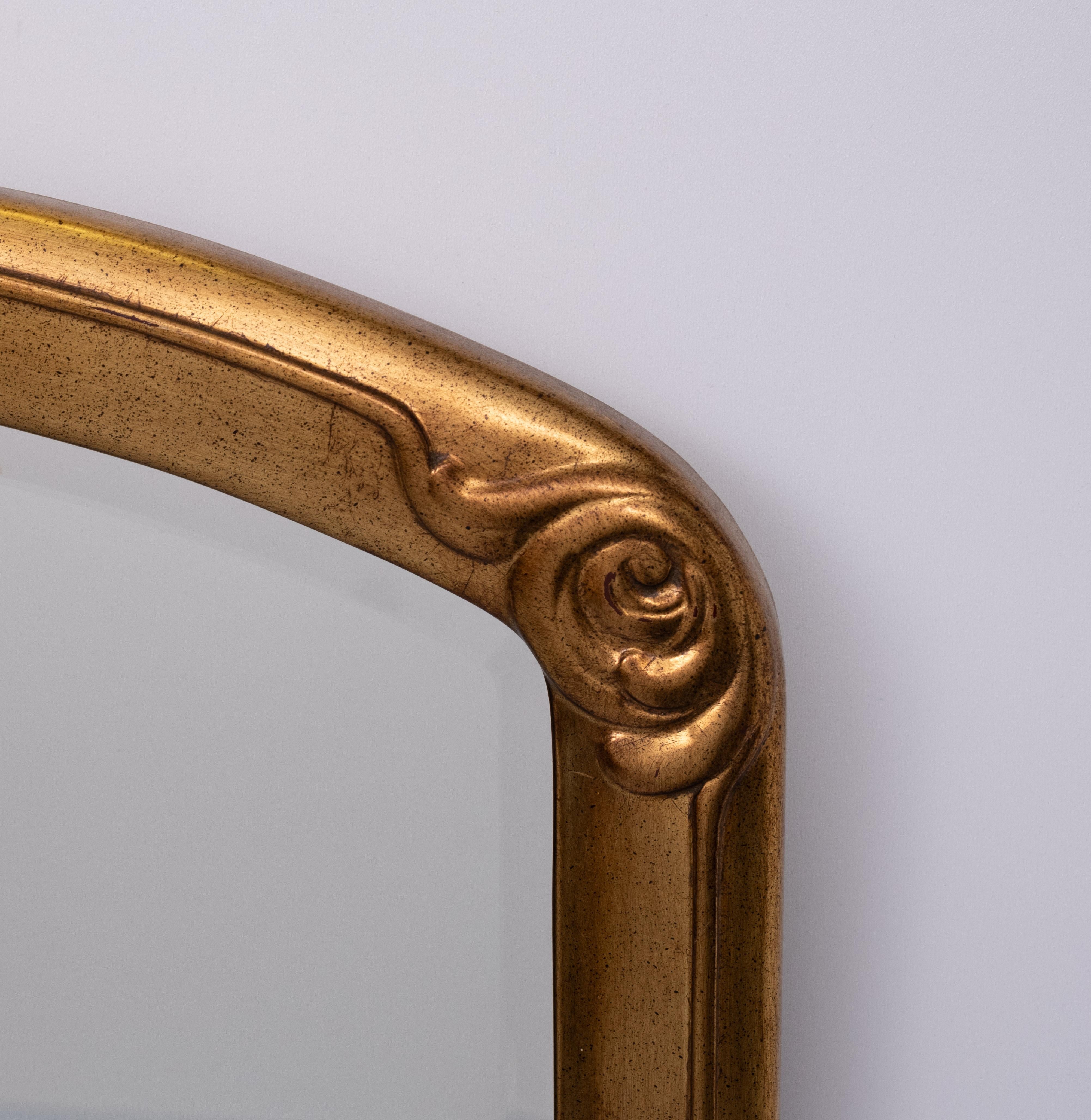 Deknudt Art Deco Stil Gold-Wandspiegel Belgien 1970er Jahre (Ende des 20. Jahrhunderts) im Angebot
