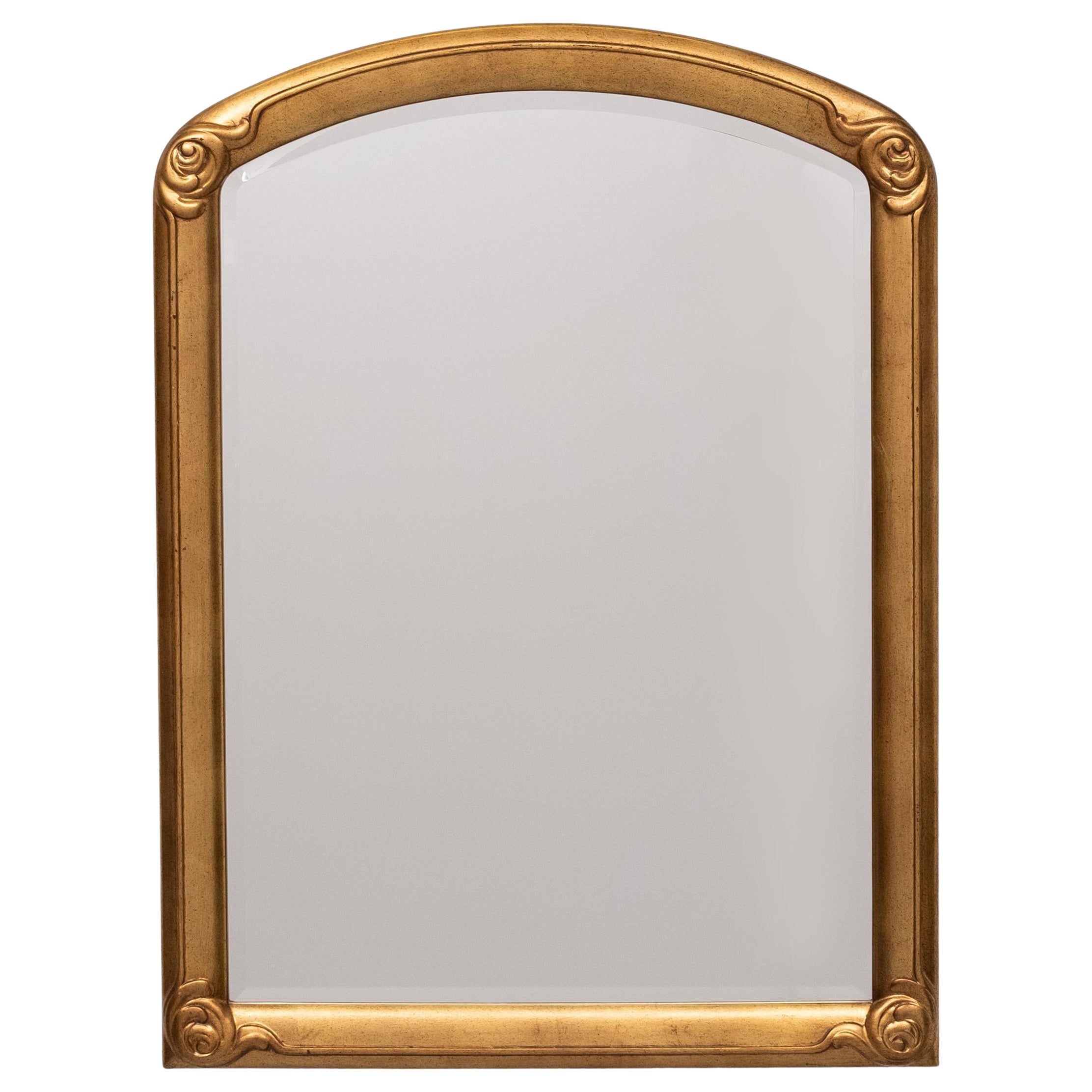 Deknudt Art Deco style Gold Wall Mirror Belgium 1970s
