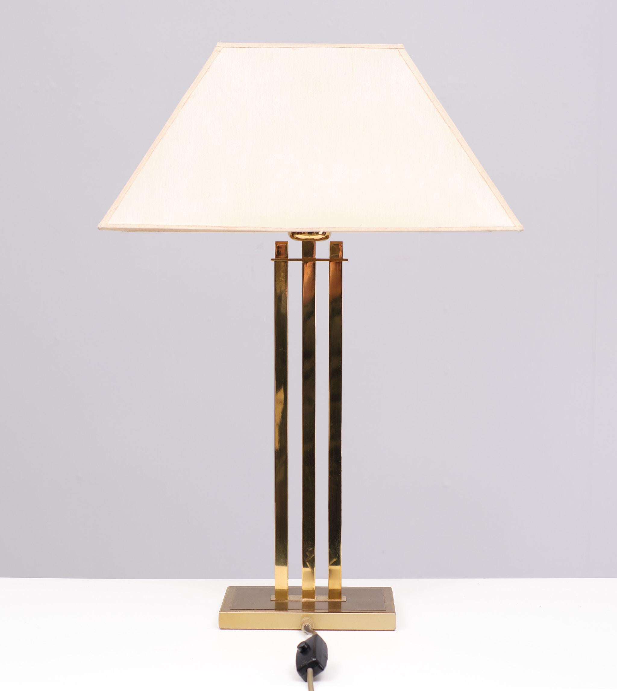 Willy Rizzo für Deknudt, Hollywood-Regency-Tischlampe aus Messing, 1970er Jahre, Belgien (Hollywood Regency) im Angebot