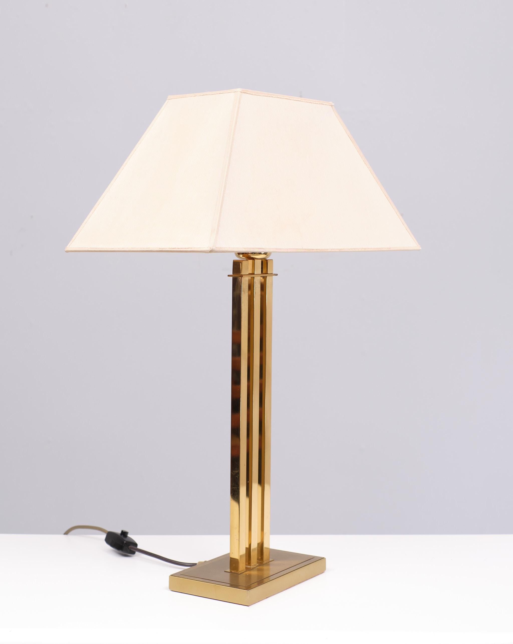 Willy Rizzo for Deknudt Brass Table lamp Hollywood Regency 1970s Belgium  In Good Condition For Sale In Den Haag, NL