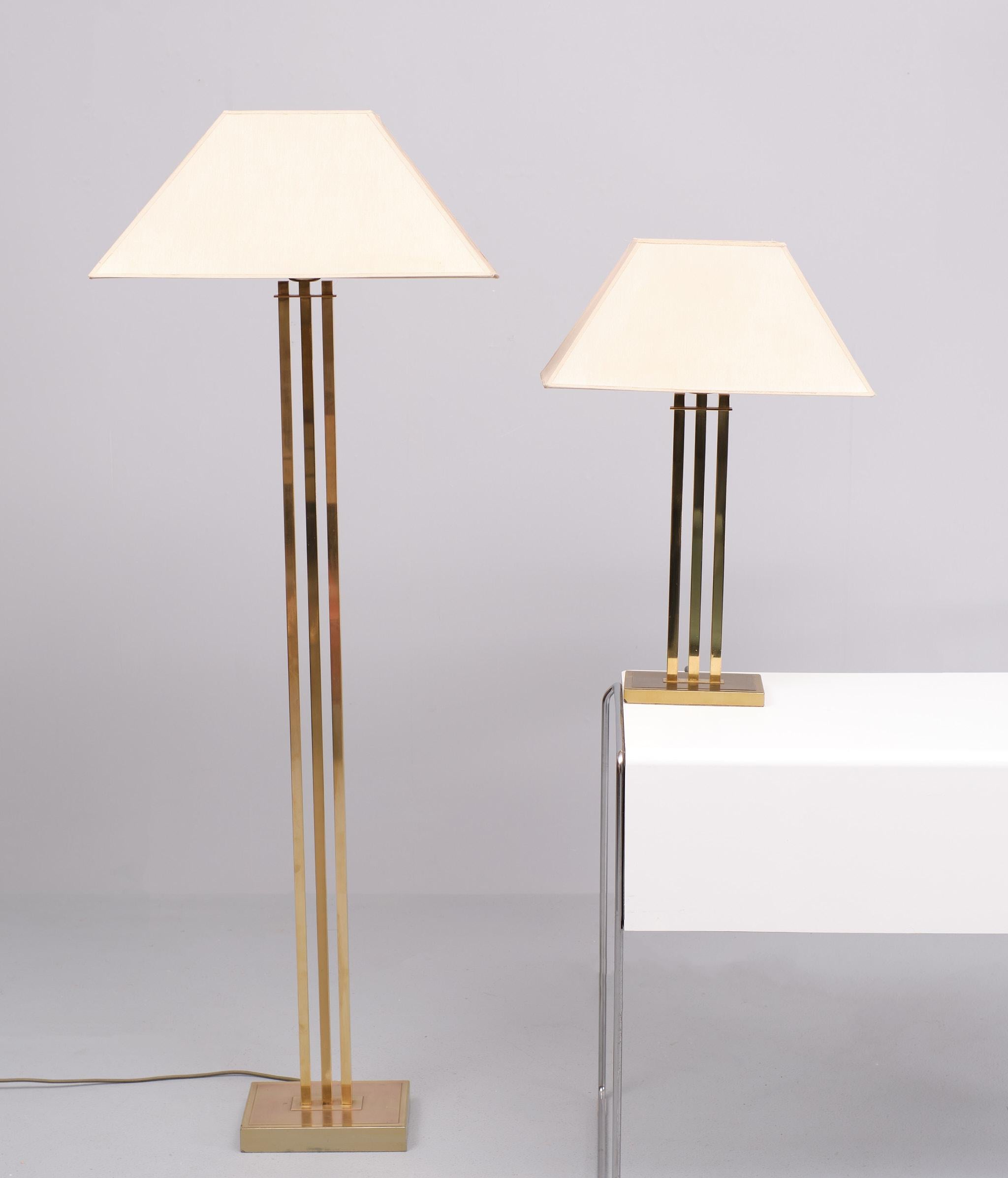 Willy Rizzo für Deknudt, Hollywood-Regency-Tischlampe aus Messing, 1970er Jahre, Belgien im Angebot 3