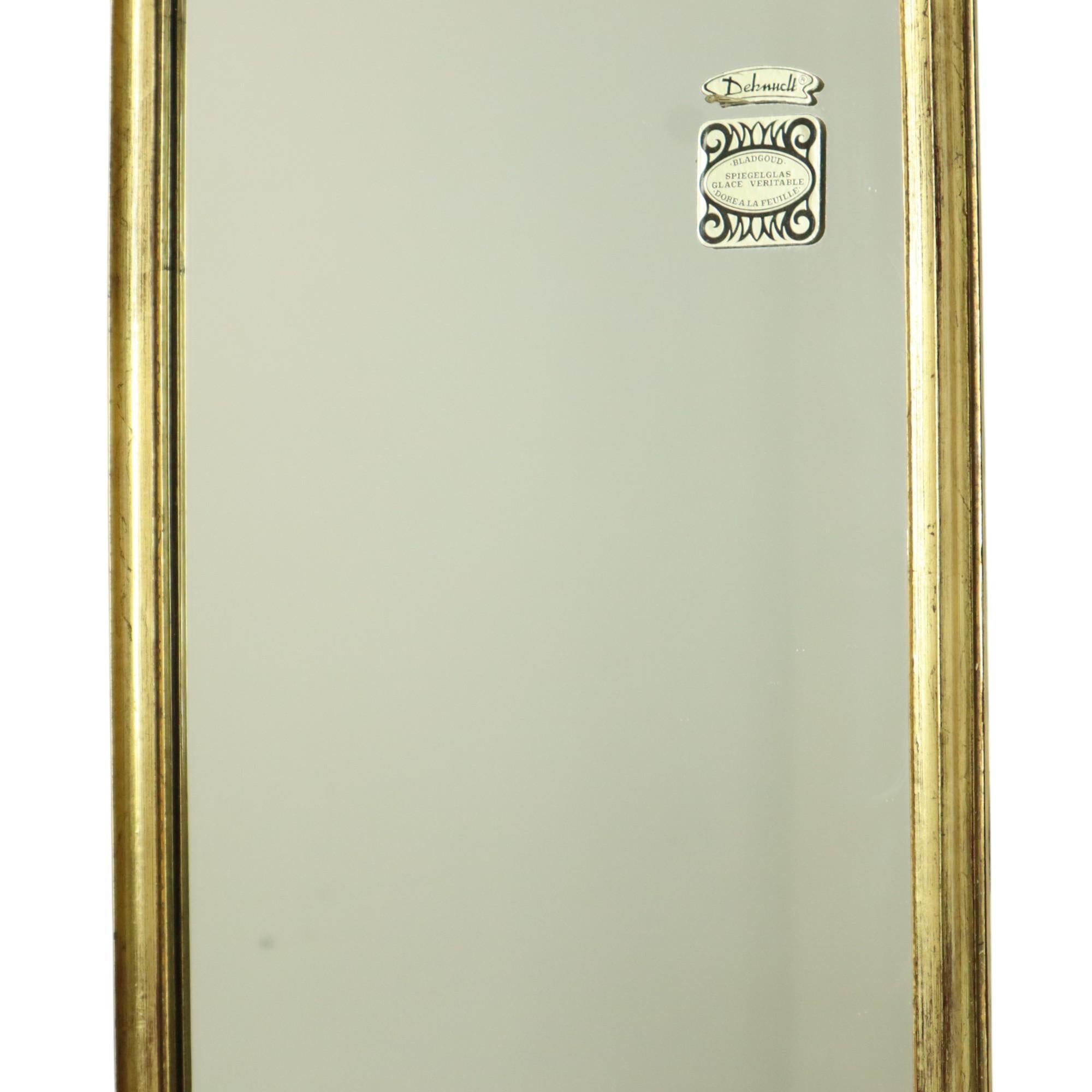 Gilt Deknudt Crest Mirror Gold Leaf Gilded Belgium Seventies