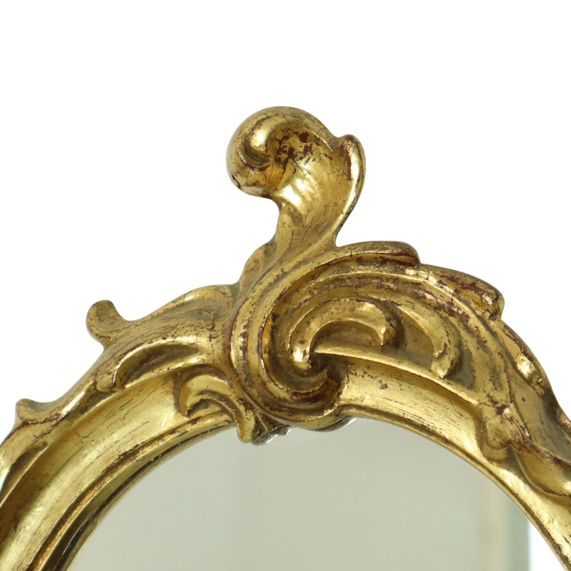 Late 20th Century Deknudt Crest Mirror Gold Leaf Gilded Belgium Seventies