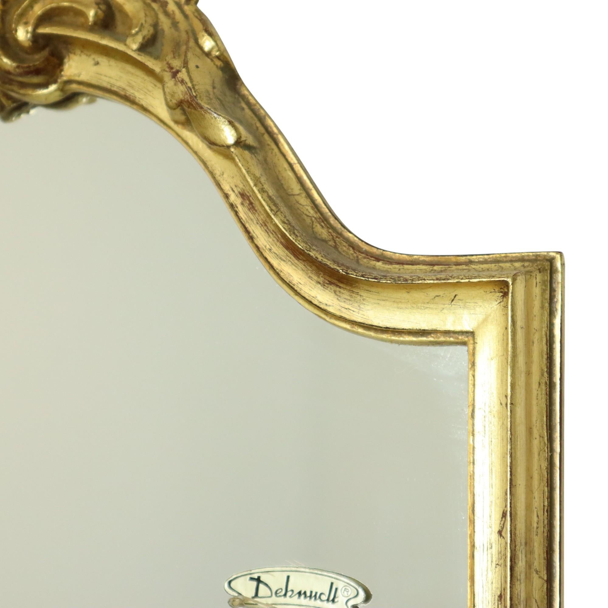 Deknudt Crest Mirror Gold Leaf Gilded Belgium Seventies 1