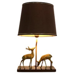 Deknudt Deer sculpture Table Lamp in Brass, Belgium, 1970s