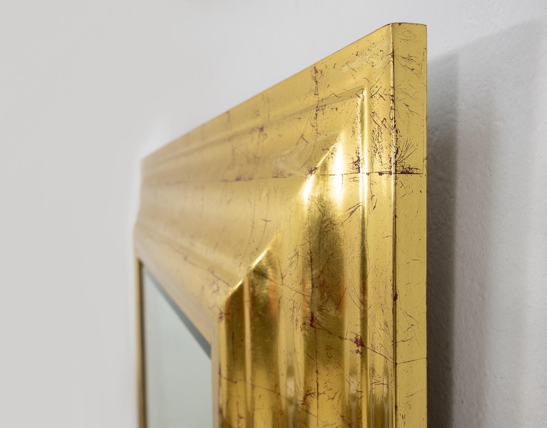 Late 20th Century Deknudt Gold Wall Mirror, Regency, 1970s For Sale
