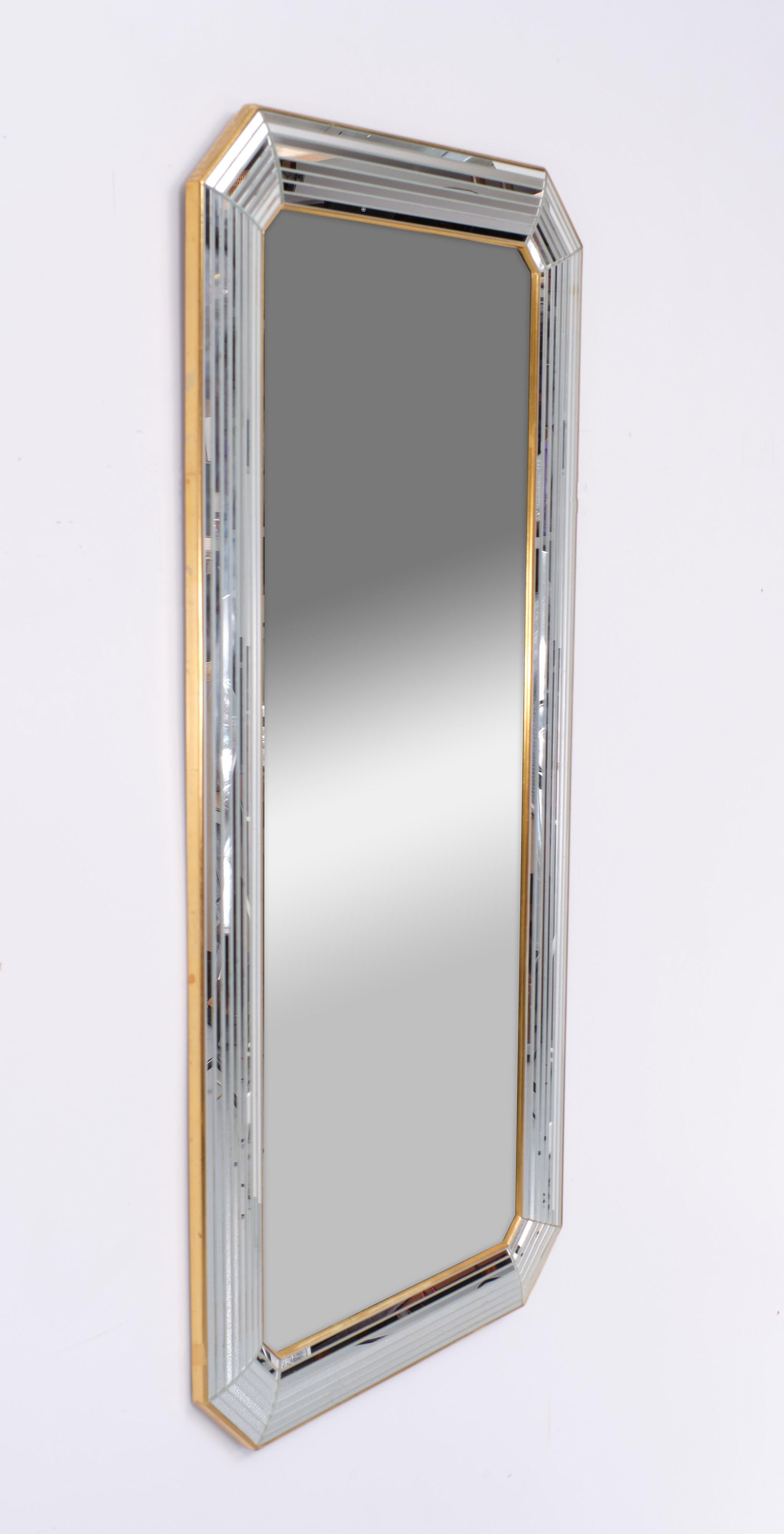 Great looking wall Mirror .Hollywood Regency style style . Made by quality firm Deknudt 
Belgium in the 1970s . 

Please don't hesitate to reach out for alternative shipping quote