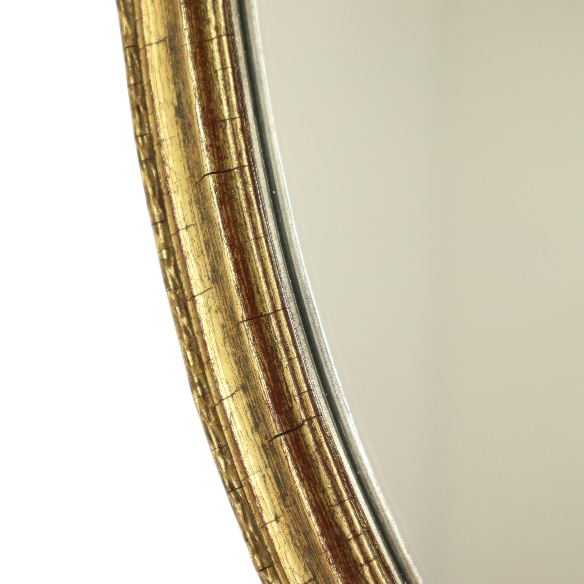 Deknudt Mirror with Bow Gold Leaf Gilded Wood Classic 69cm For Sale 3