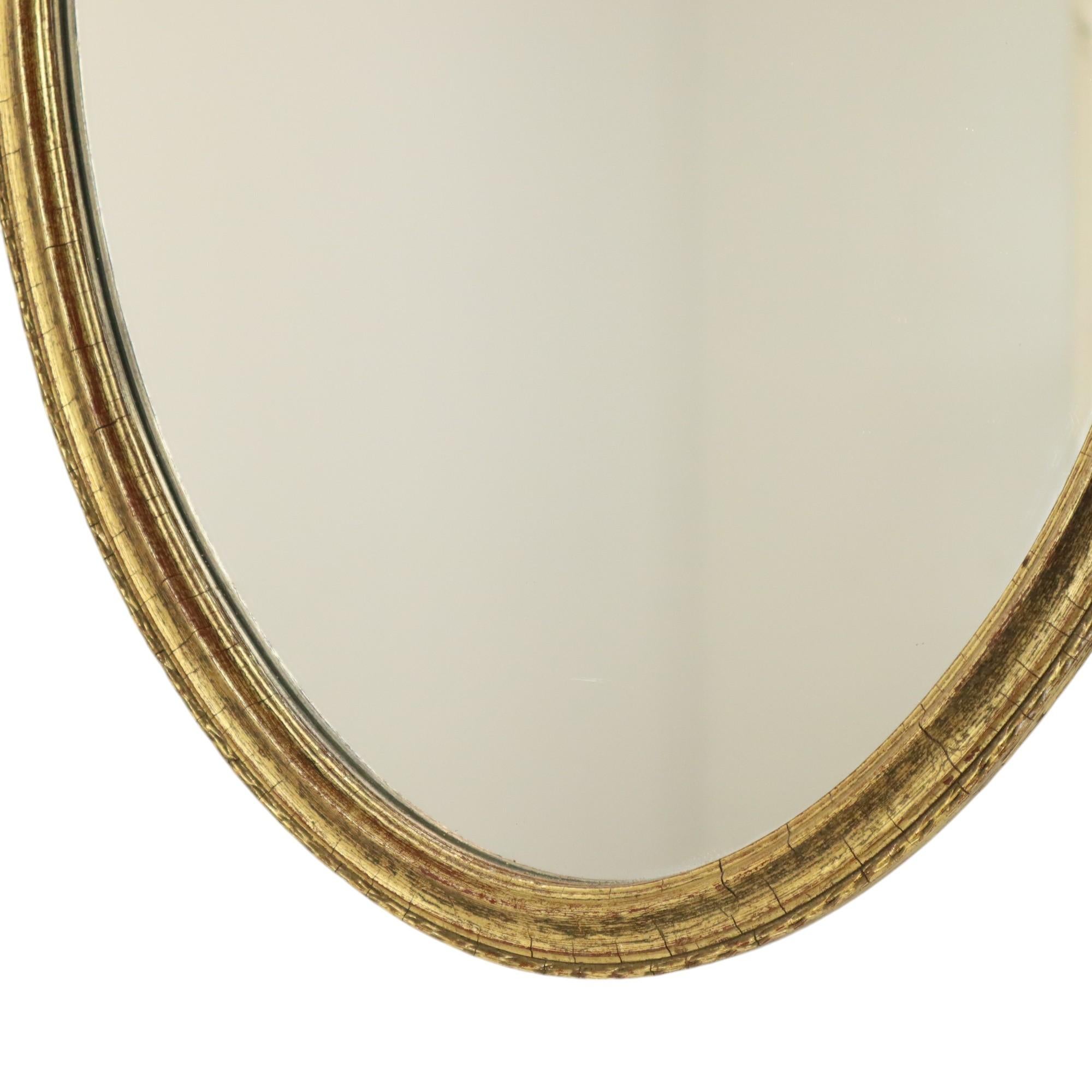 Gilt Deknudt Mirror with Bow Gold Leaf Gilded Wood Classic 69cm For Sale