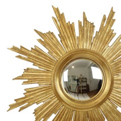 Deknudt Sunburst Sun Mirror Gilded Wood Sixties 69cm