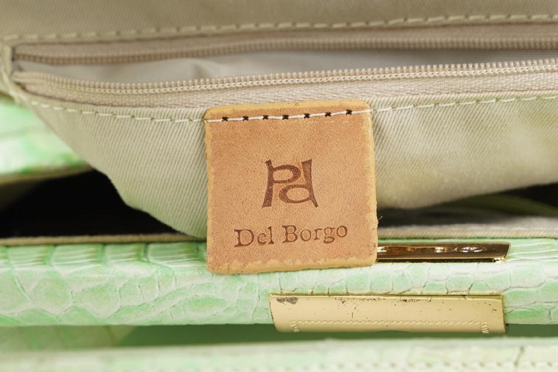del Borgo Grüne 2-Wege-Tasche mit Prägung 379del225   (Beige) im Angebot