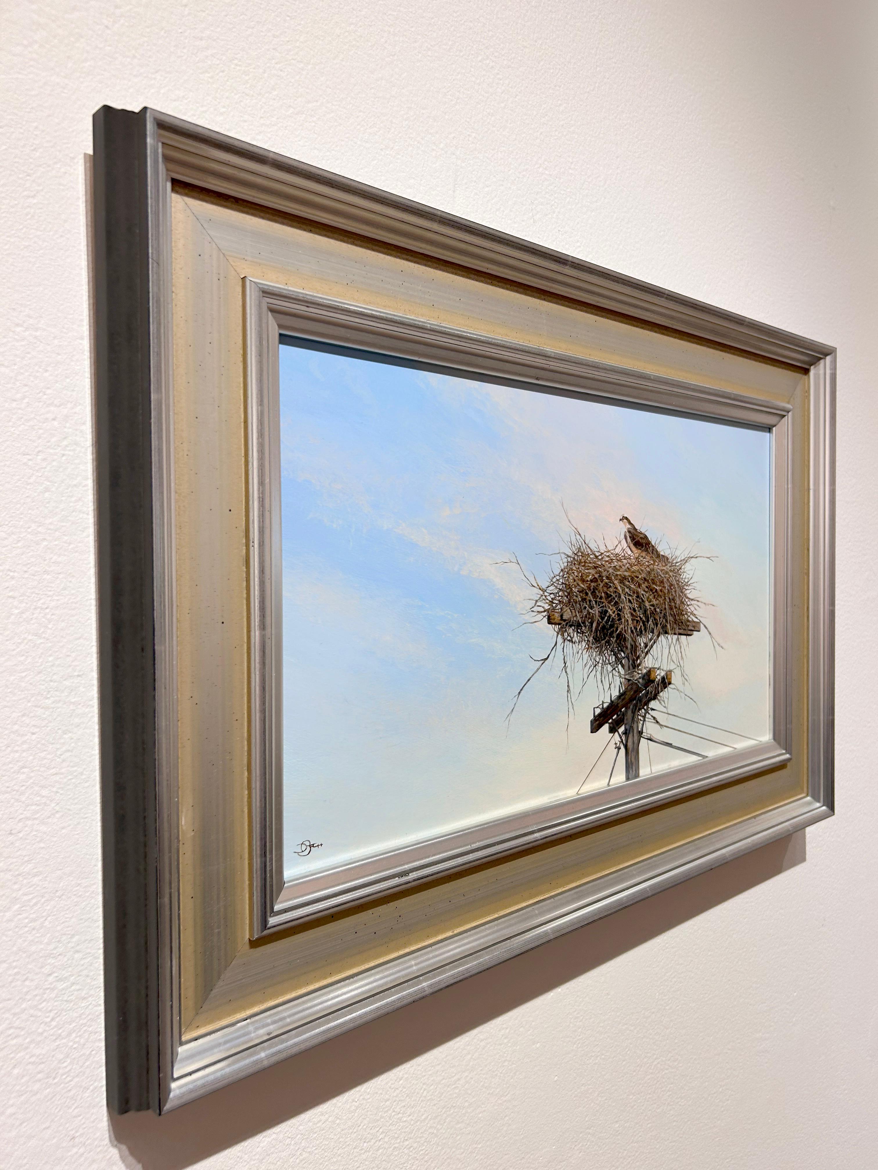 Bach, „Eine kleine Hilfe von meinen Freunden“, realistische Osprey-Landschaft mit Vogelaufsatz  (Realismus), Painting, von Del Bourree Bach