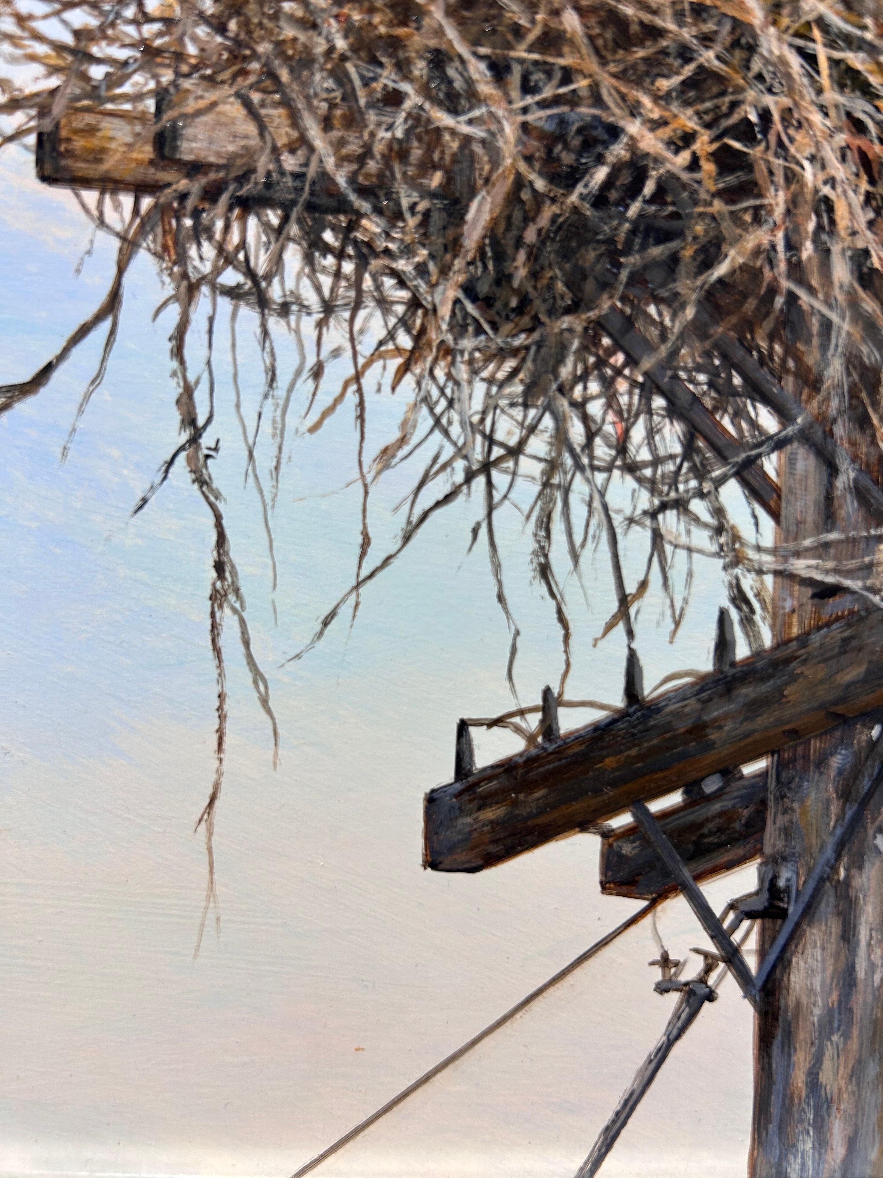 Bach, „Eine kleine Hilfe von meinen Freunden“, realistische Osprey-Landschaft mit Vogelaufsatz  im Angebot 3