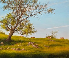 Del Bourree Bach, "Afternoon Parade", paysage rural de pâturage à vaches 