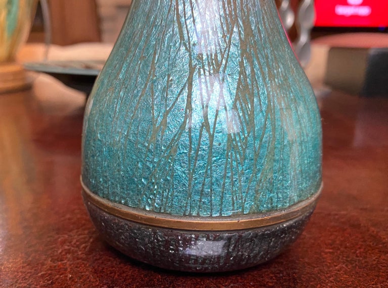 Del Campo 1960s Italian Enamel Vase Rare For Sale 4