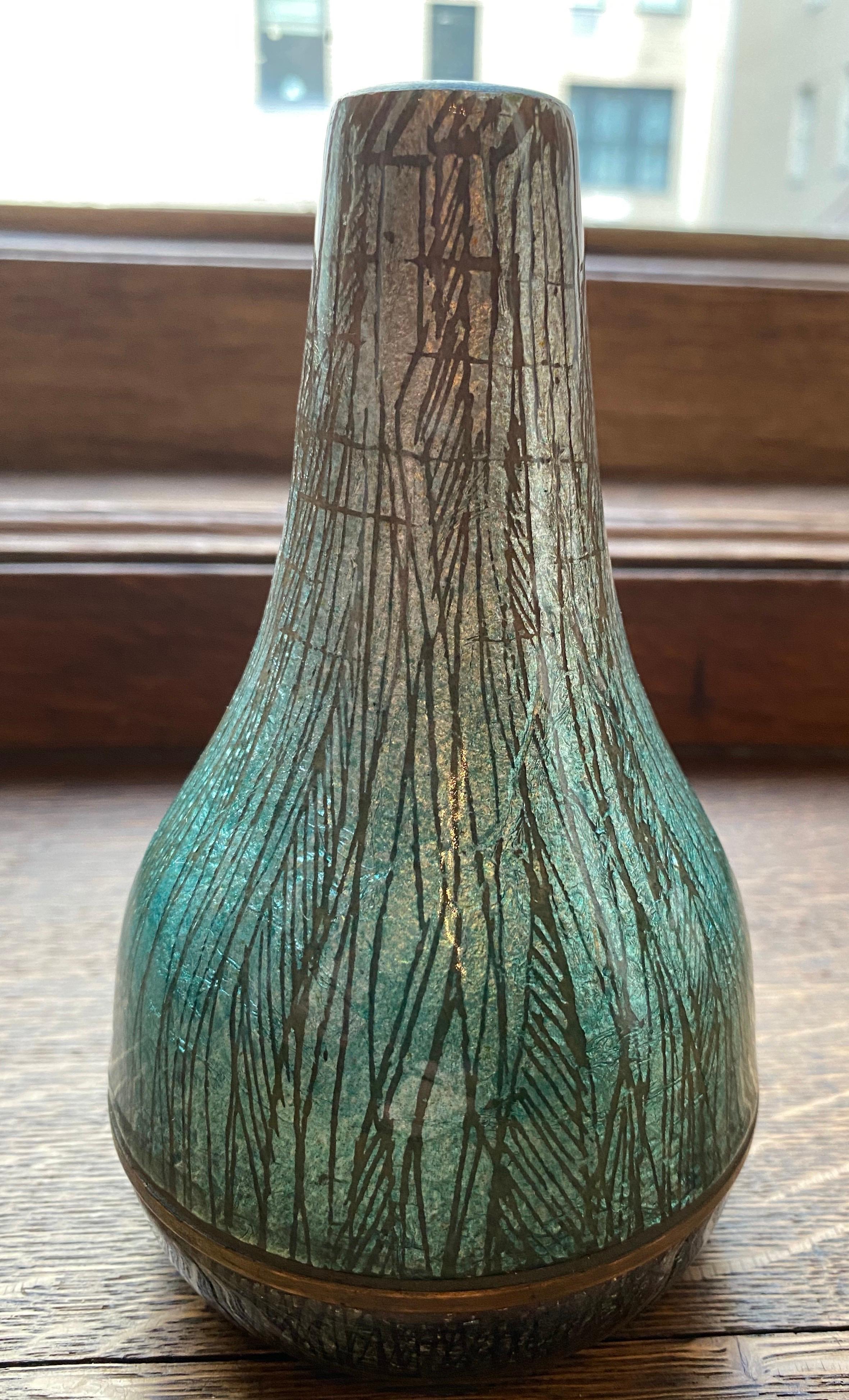 Del Campo 1960er Jahre Italienische Emaille-Vase Seltene, selten (Moderne der Mitte des Jahrhunderts) im Angebot
