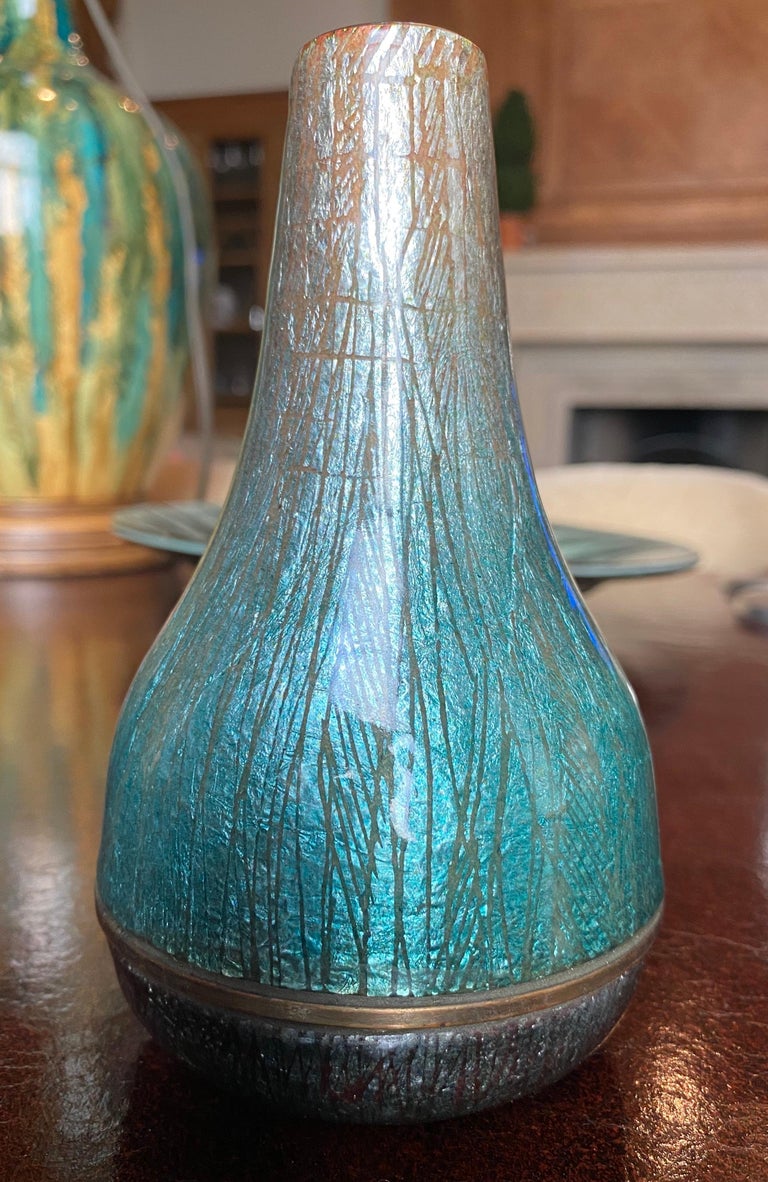 Del Campo 1960s Italian Enamel Vase Rare For Sale 2