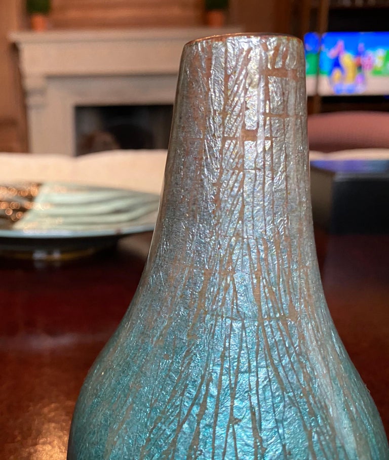 Del Campo 1960s Italian Enamel Vase Rare For Sale 3