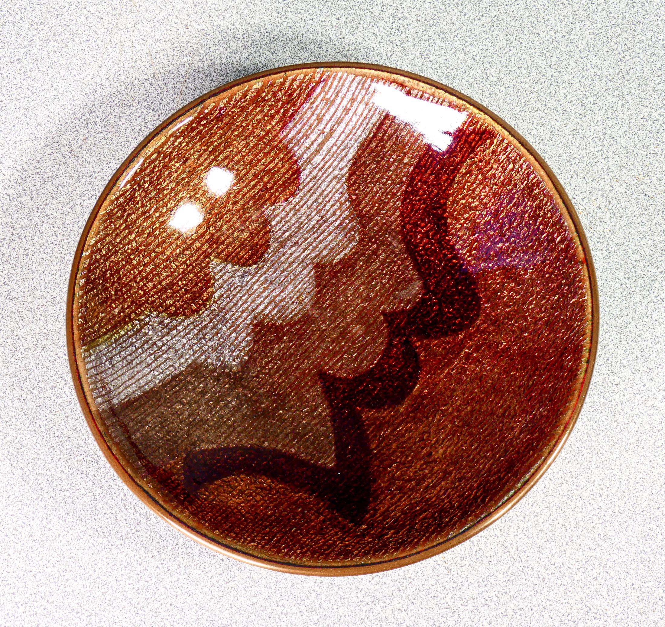 Metà XX secolo ‘Del Campo’ Pocket-Emptier Plate in Enameled Copper, Italy, 1950s