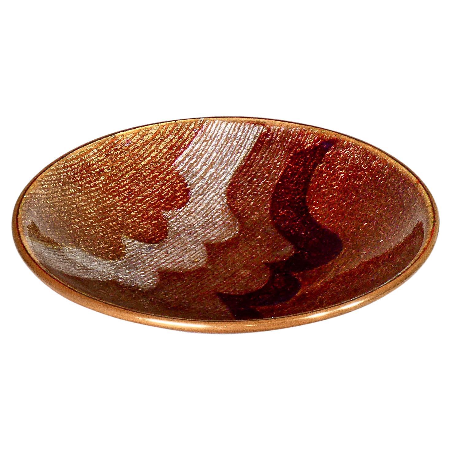 ‘Del Campo’ Pocket-Emptier Plate in Enameled Copper, Italy, 1950s