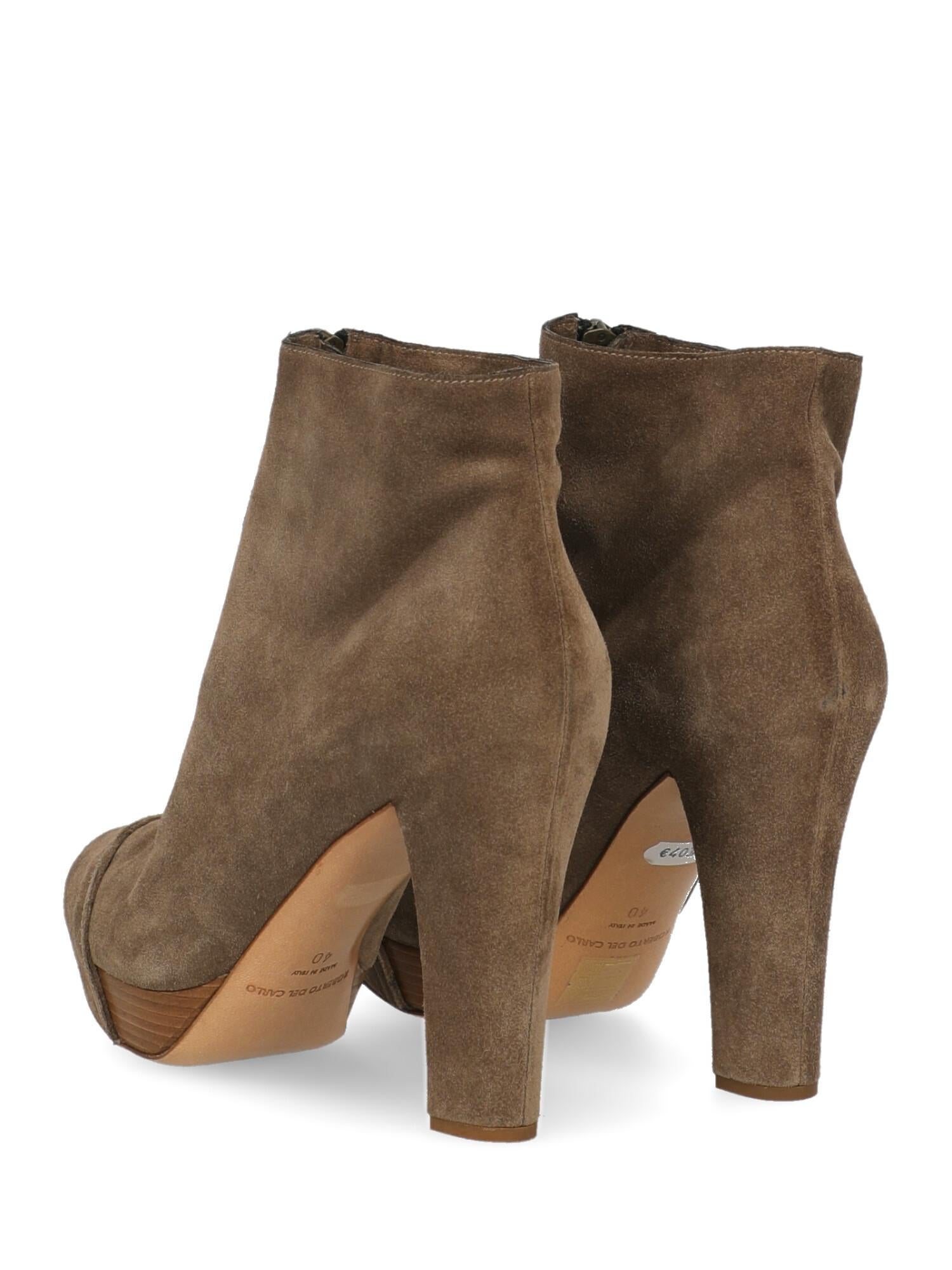 Women's Del Carlo Woman Ankle boots Beige Leather IT 40 For Sale