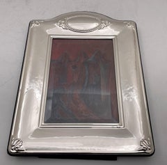 Cadre photo italien en argent sterling de Del Conte avec motif de cartouche
