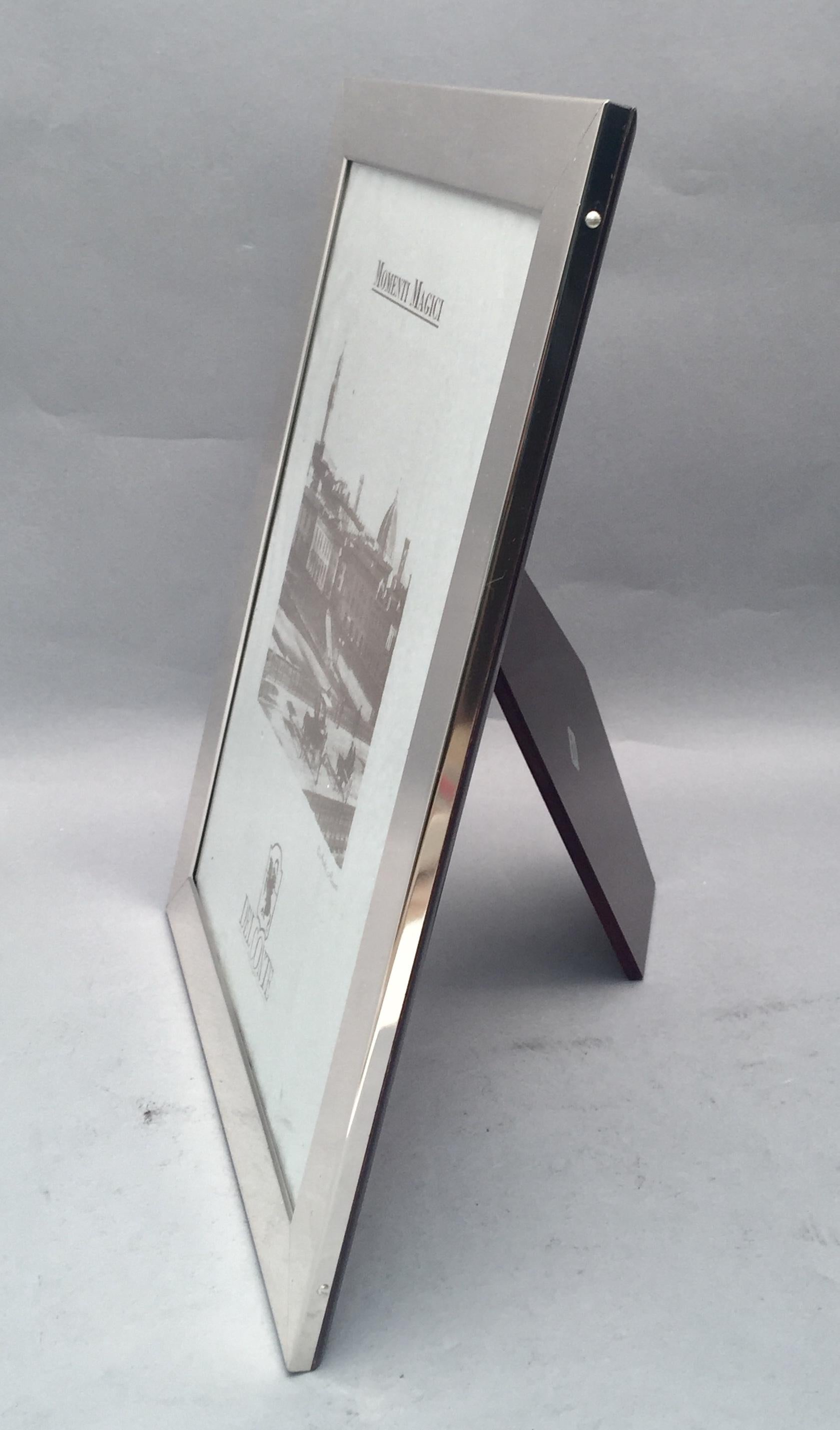 Sterling silver picture frame by Italian maker Del Conte, 10 x 8