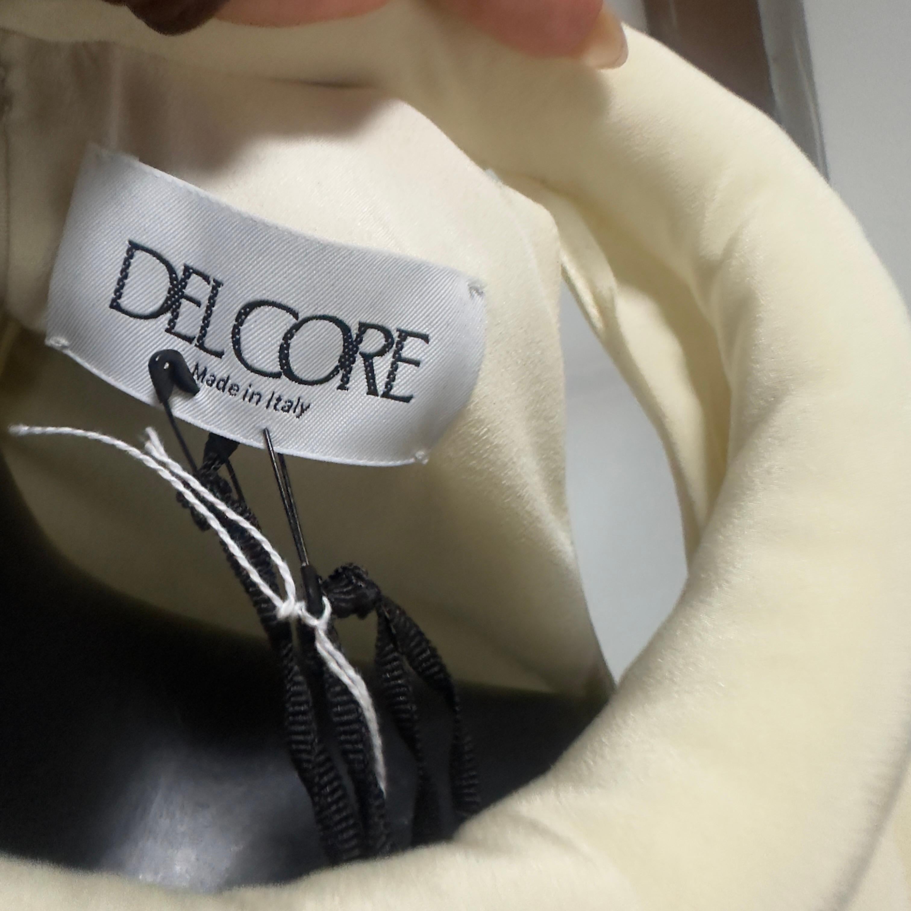 Del Core Asymmetric Silk High-Neck Top with Cascading Ruffle - Made in Italy For Sale 6