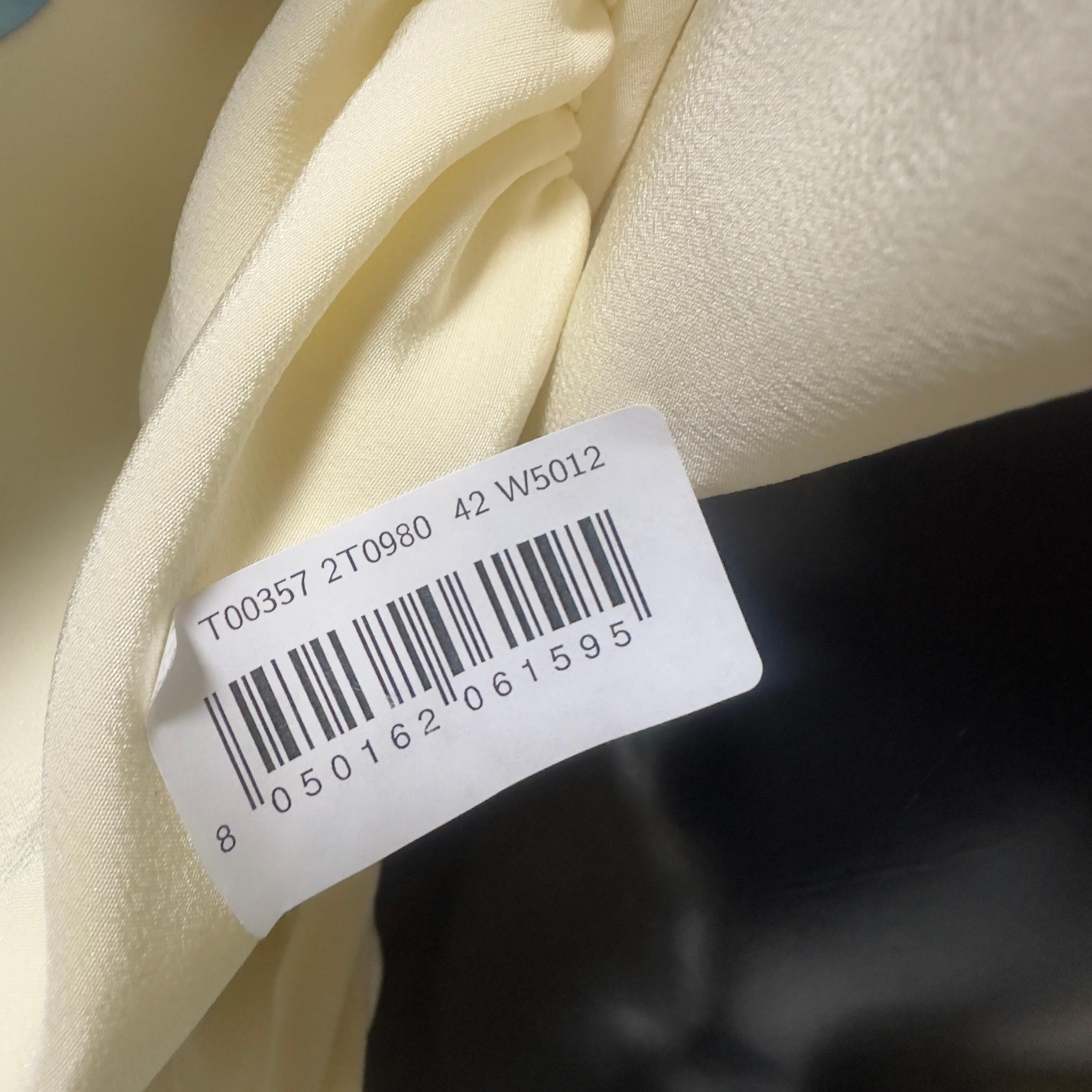 Del Core Asymmetric Silk High-Neck Top with Cascading Ruffle - Made in Italy For Sale 4