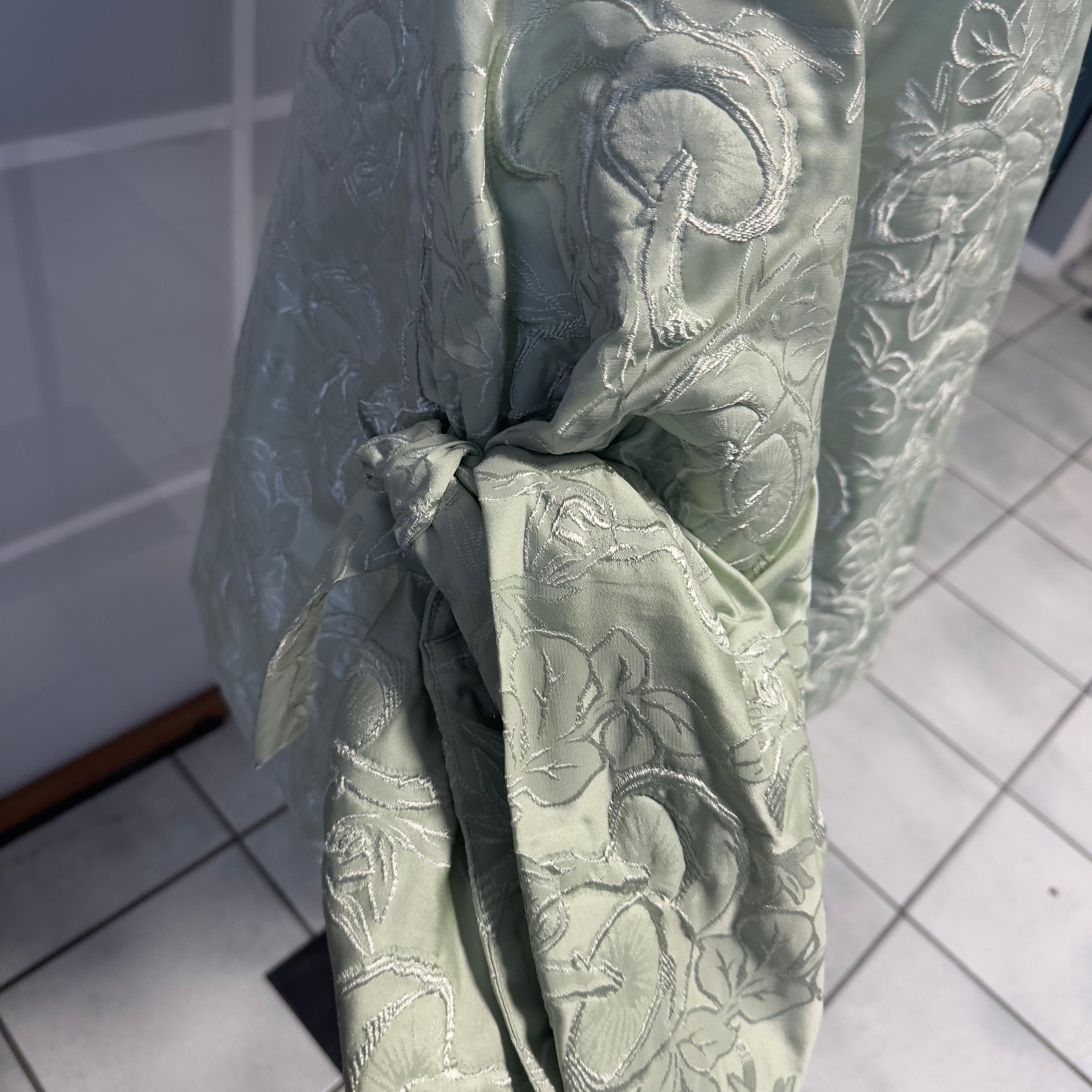 De las mujeres Del Core Top Verde Menta Jacquard Brocado con Mangas Globo - Made in Italy en venta