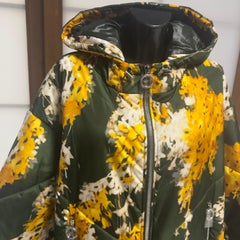 Del Core Flower Over Down Jacket , Maxi Pattern with Hood - FW2022