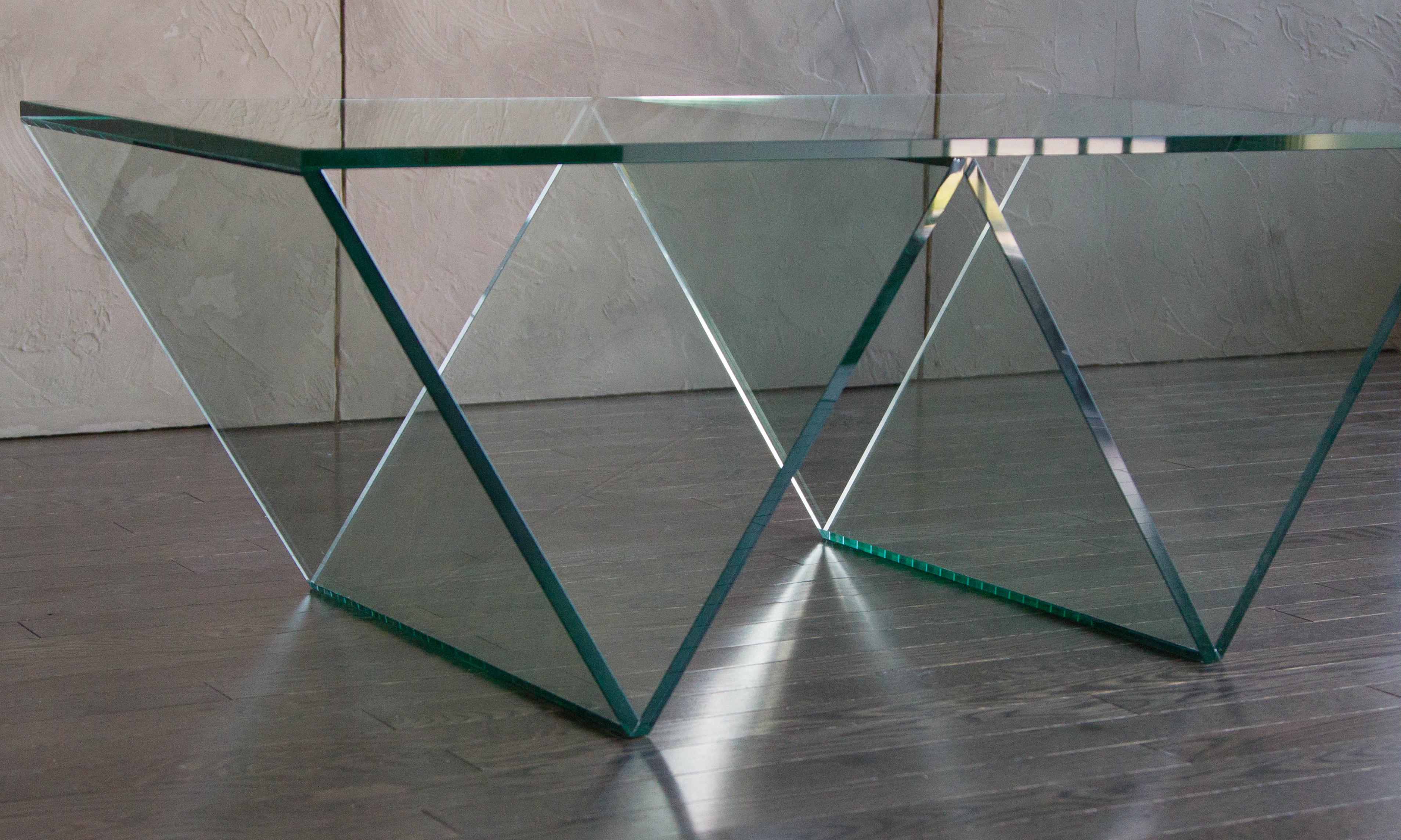 Contemporary Del Mar Side or End Table in Smoked Grey Glass by Mtharu For Sale