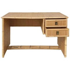 Del Vera Italian Bamboo and Wicker-Rattan Desk