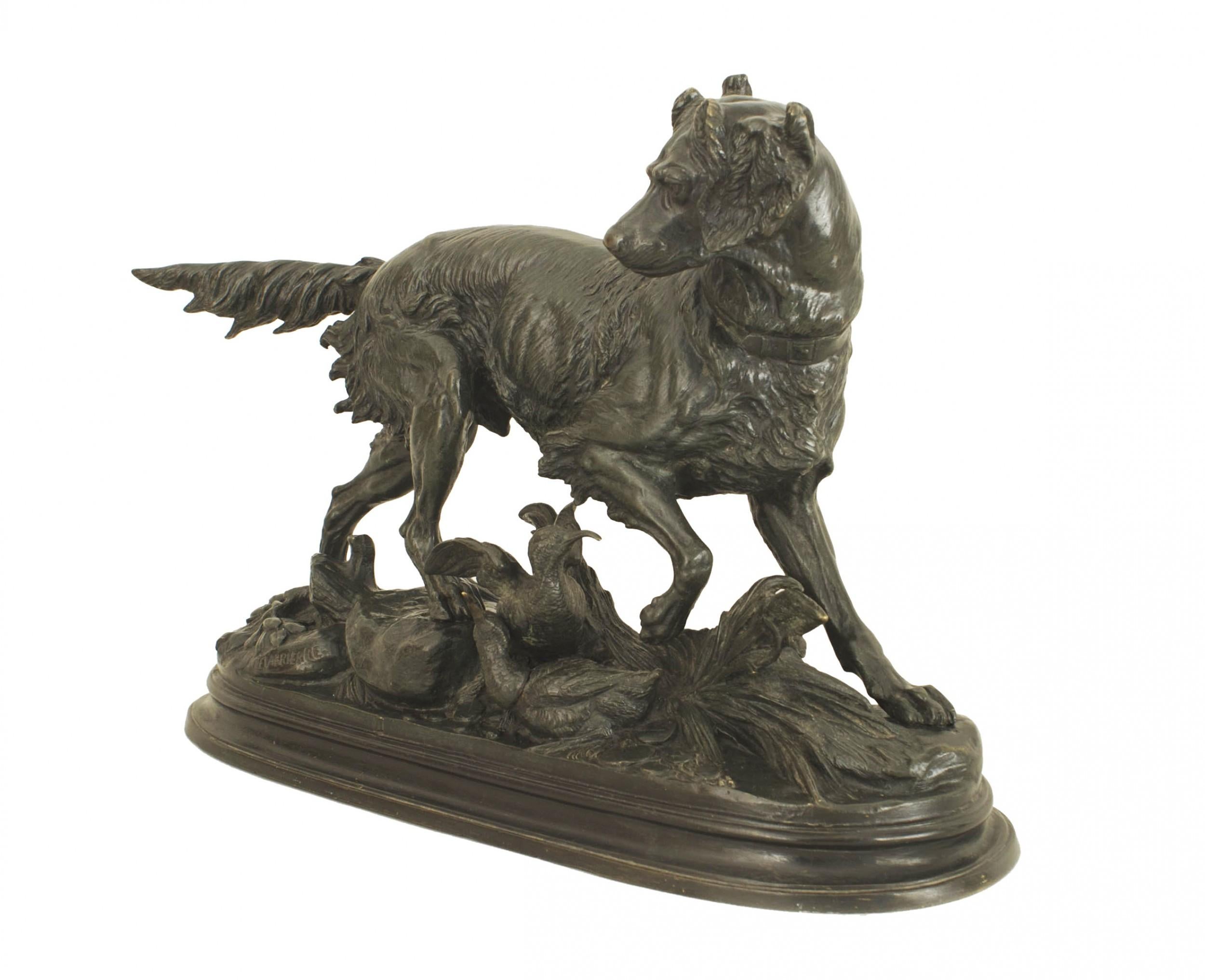 Perro de bronce victoriano francés Delabrierre Victoriano en venta