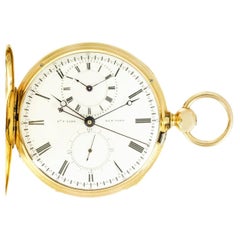 Delachaux Freres. A Rare Gold Two Time Zone 1/4 Second Watch C1880