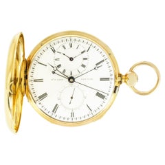 Delachaux Freres. A Rare Gold Two Time Zone 1/4 Second Watch C1880