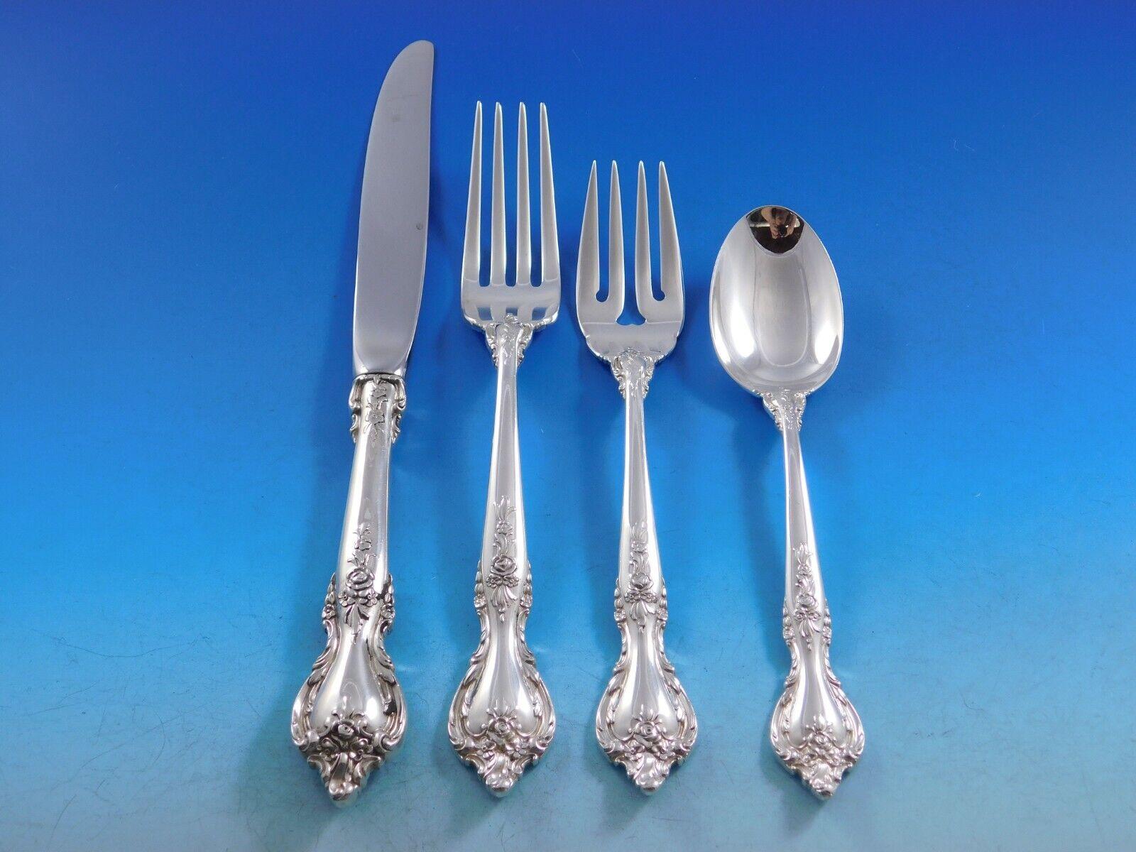 Monumental Delacourt by Lunt Sterling Silver Flatware set - 104 pieces. This set includes:

12 Knives, 9 1/8