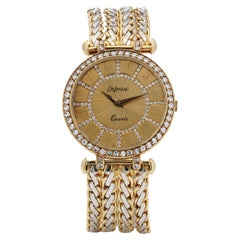 Delaneau 18 Karat Yellow and White Gold Wristwatch with Diamonds