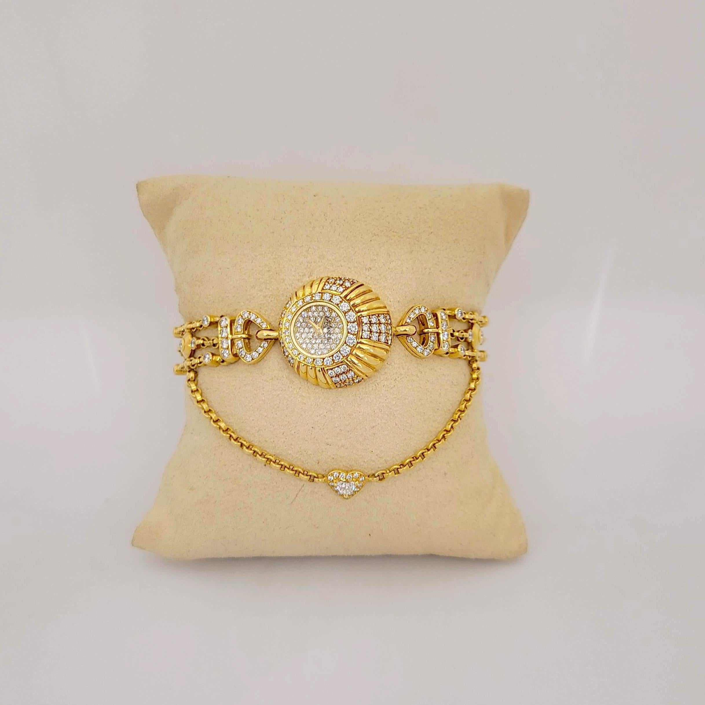 Delaneau Armbanduhr aus 18 Karat Gelbgold und 3,10 Karat Diamanten im Zustand „Neu“ im Angebot in New York, NY