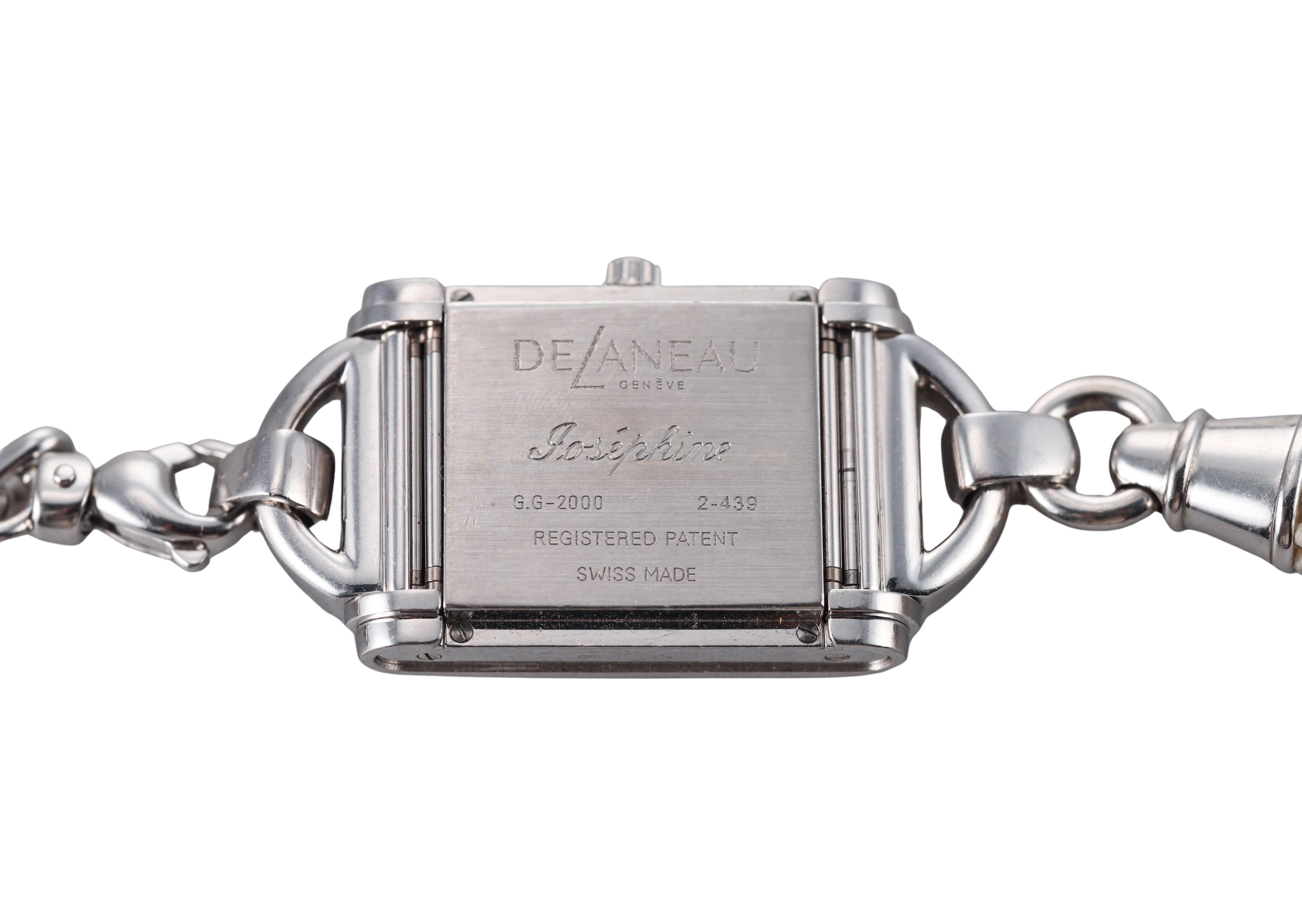 Delaneau Josephine Oro Blanco Onix Perla Reloj Borla Colgante Collar GG-2000 en venta 2