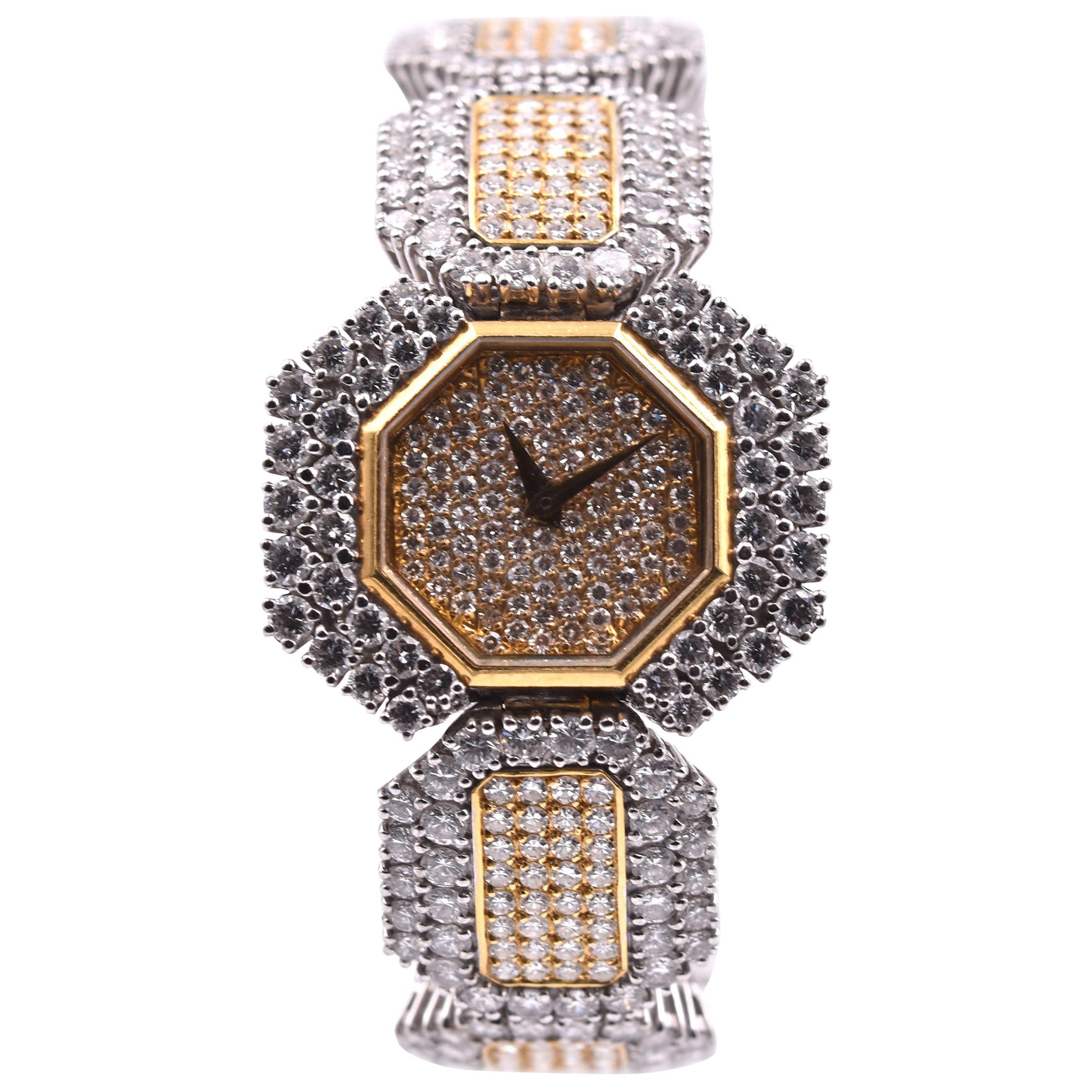 DeLaneau Two-Tone Diamond Ladies Watch