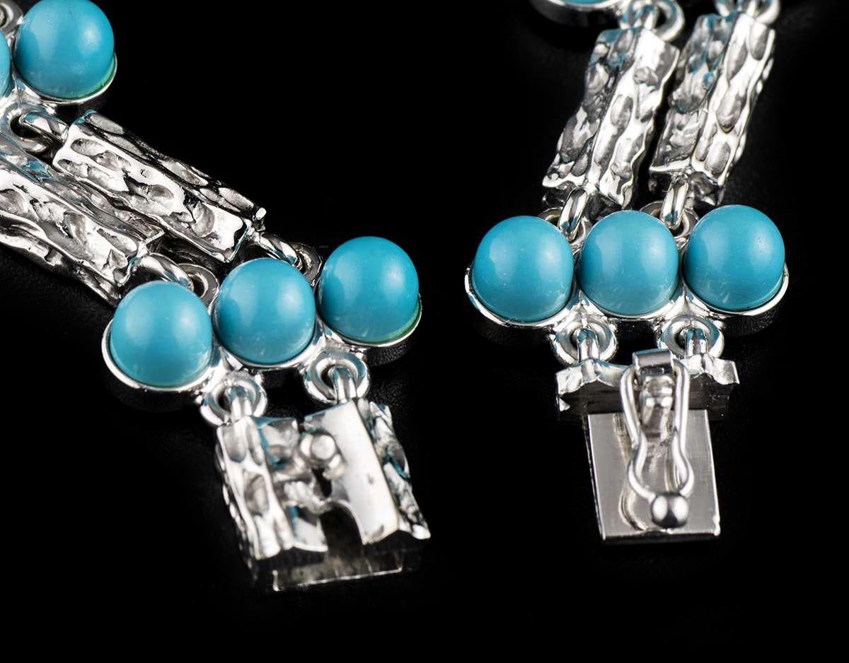 DeLaneau White Gold and Turquoise Diamond Set Manual Wind Wristwatch 1