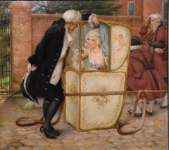 Oil Painting by Delapoer Downing "The Sedan Chair"
