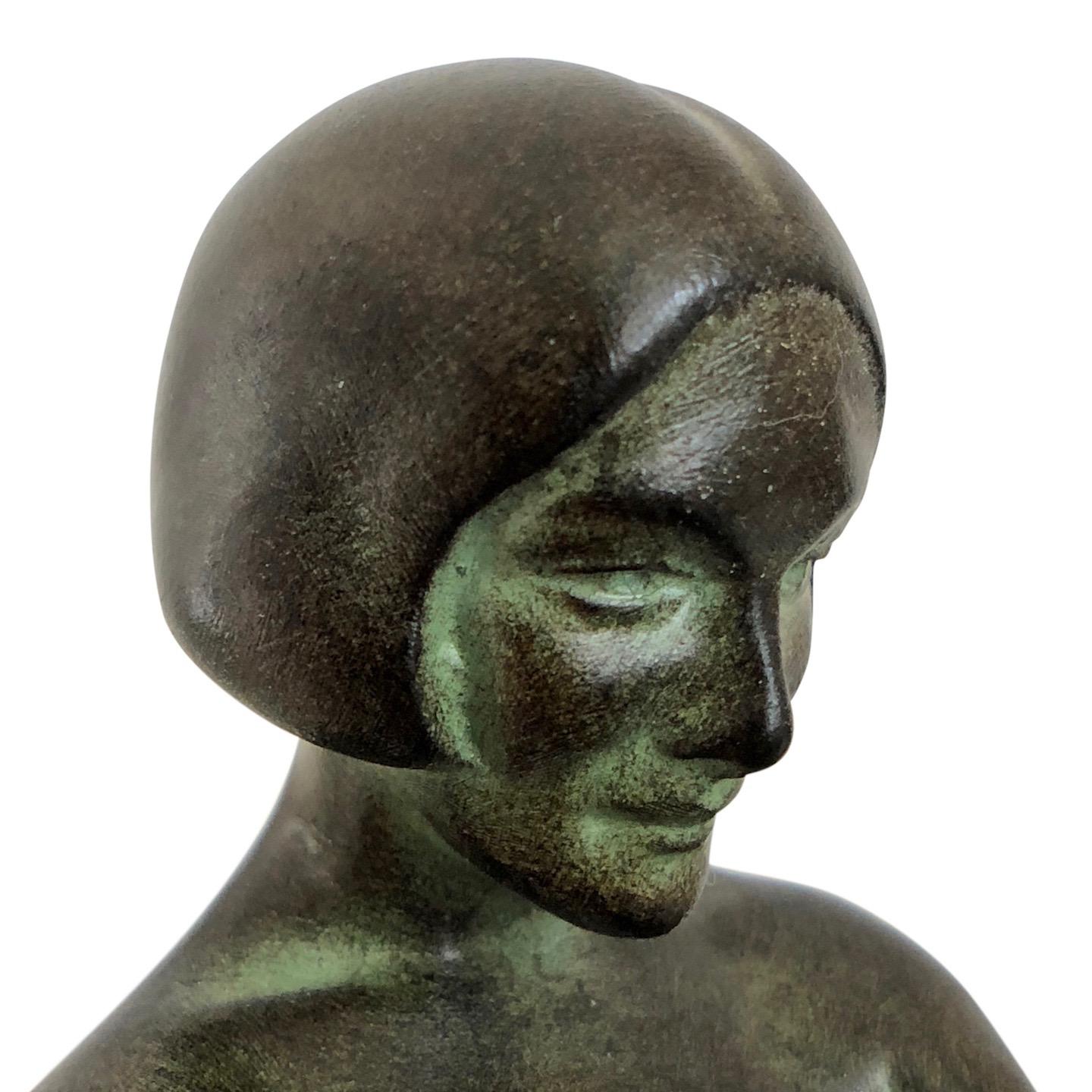 Delassement by Max Le Verrier Art Deco Style Bookends Sculptures Reading Ladies 2