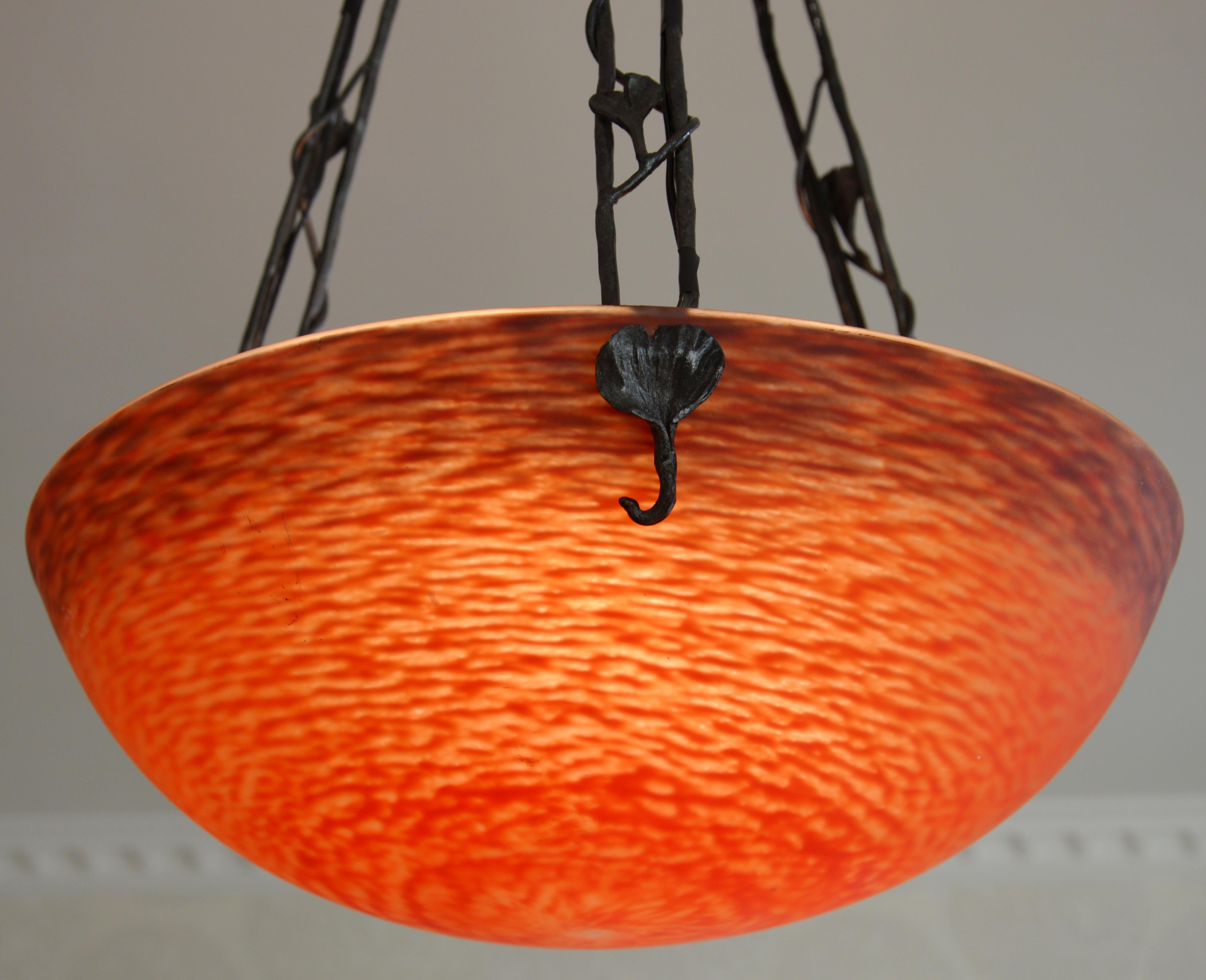 Lámpara colgante Art Déco Delatte, 1920 Vidrio en venta