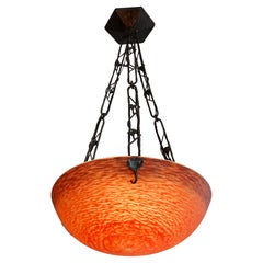 Delatte Art Deco Pendant Chandelier, 1920