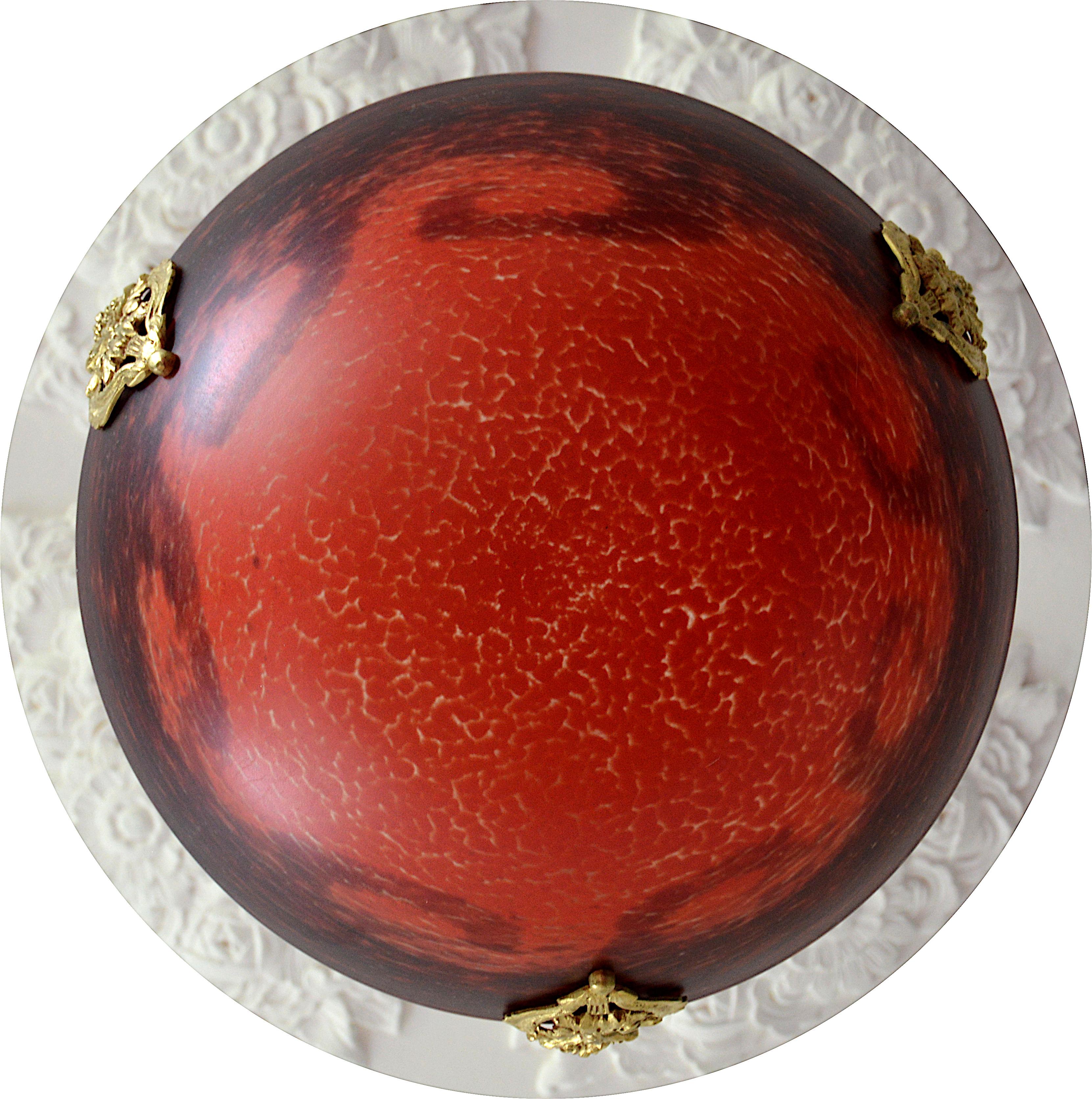 Bronzo Delatte & Ranc Raro lampadario a sospensione Art Déco, 1920 in vendita